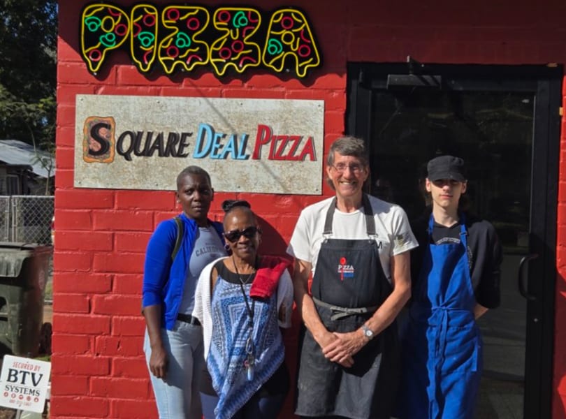 The Square Deal Pizza crew out front